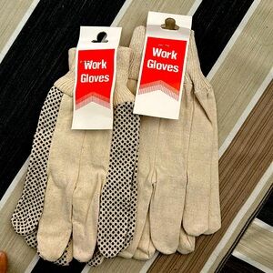Cotton Canvas Work Glove with PVC Dots 6 pair (Large)